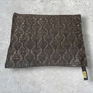 Dillards Women Metallic Gray Ribbed Cable Knit Cowl Neck Infinity Scarf NWT